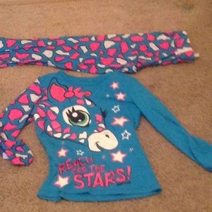 Blue giraffe pajamas